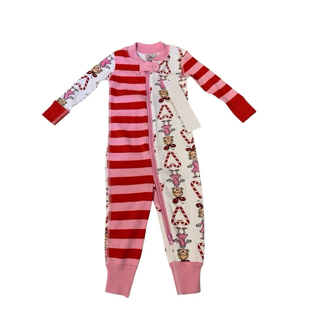 Hanna Andersson Dr. Seuss Grinch One Piece Pajamas 6-12M Girls Cindy-Lou Who